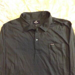 Faconnable Men's Dark Olive  Cotton Casual Long Sleeve Polo Shirt Size XL